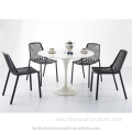 Modern tulip dining table Carrara marble aluminium base